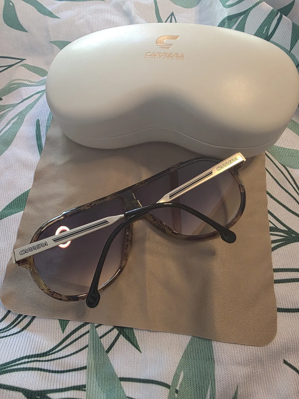 NWOT Carrera Endurance 65/N Special Edition Aviator Sunglasses Tortoise Brown